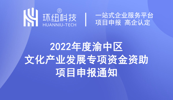 2022年度渝中區(qū)文化產(chǎn)業(yè)發(fā)展專項資金資助項目申報