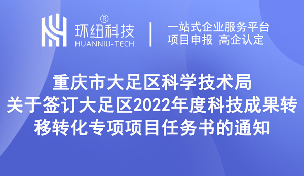 大足區(qū)2022年度科技成果轉(zhuǎn)移轉(zhuǎn)化專(zhuān)項(xiàng)項(xiàng)目任務(wù)書(shū)