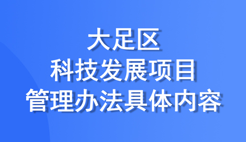 大足區(qū)發(fā)布科技發(fā)展項(xiàng)目管理辦法，項(xiàng)目共設(shè)置四個(gè)類別
